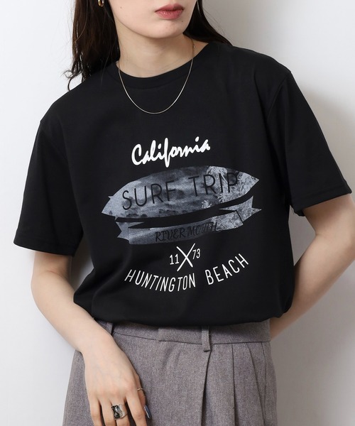 FUNALIVE(ファンアライブ)の「フロントプリントTシャツ UVカット COOL&DRY(Tシャツ/カットソー・メンズ・オフホワイト/ホワイト系その他2/グレイッシュブルー/グレイッシュベージュ/ミント/ネイビー系/スミクロ/ブラック系その他2/ホワイト/ブラック/ピンク/イエロー・M/LL/L)」の17枚目の写真