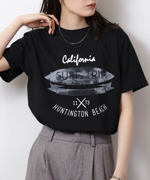 FUNALIVE(ファンアライブ)の「フロントプリントTシャツ UVカット COOL&DRY(Tシャツ/カットソー・メンズ・オフホワイト/ホワイト系その他2/グレイッシュブルー/グレイッシュベージュ/ミント/ネイビー系/スミクロ/ブラック系その他2/ホワイト/ブラック/ピンク/イエロー・M/LL/L)」の19枚目の写真
