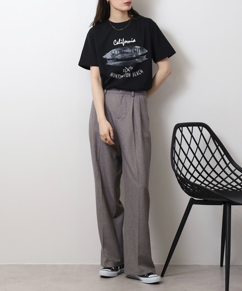 FUNALIVE(ファンアライブ)の「フロントプリントTシャツ UVカット COOL&DRY(Tシャツ/カットソー・メンズ・オフホワイト/ホワイト系その他2/グレイッシュブルー/グレイッシュベージュ/ミント/ネイビー系/スミクロ/ブラック系その他2/ホワイト/ブラック/ピンク/イエロー・M/LL/L)」の20枚目の写真