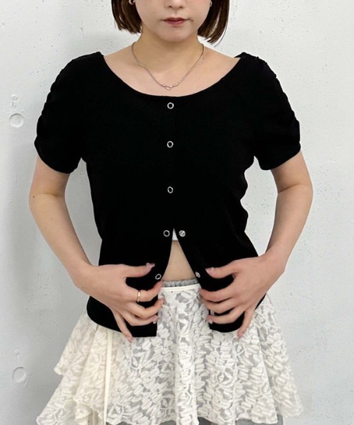 archives（アルシーヴ）の「花柄アソートワッフルカットＴＯＰＳ（Tシャツ/カットソー・レディース・アイボリー/ブラック/グレー/ブルー・MEDIUM）」の11枚目の写真