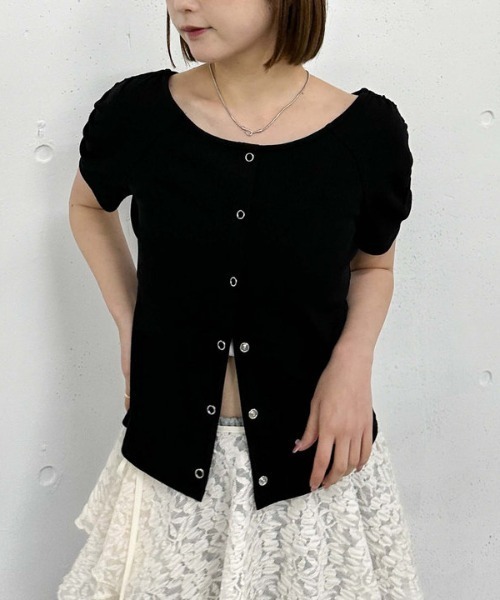 archives（アルシーヴ）の「花柄アソートワッフルカットＴＯＰＳ（Tシャツ/カットソー・レディース・アイボリー/ブラック/グレー/ブルー・MEDIUM）」の12枚目の写真