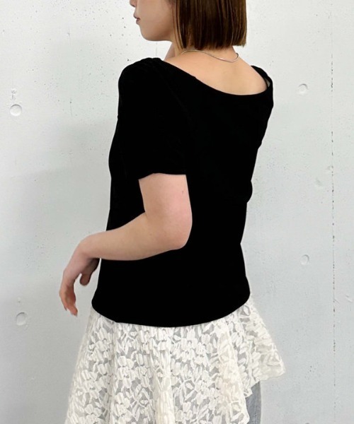 archives（アルシーヴ）の「花柄アソートワッフルカットＴＯＰＳ（Tシャツ/カットソー・レディース・アイボリー/ブラック/グレー/ブルー・MEDIUM）」の13枚目の写真