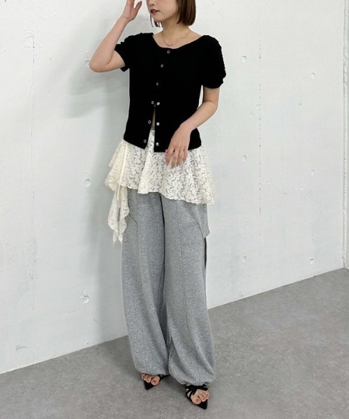 archives（アルシーヴ）の「花柄アソートワッフルカットＴＯＰＳ（Tシャツ/カットソー・レディース・アイボリー/ブラック/グレー/ブルー・MEDIUM）」の15枚目の写真