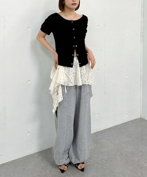 archives（アルシーヴ）の「花柄アソートワッフルカットＴＯＰＳ（Tシャツ/カットソー・レディース・アイボリー/ブラック/グレー/ブルー・MEDIUM）」の16枚目の写真