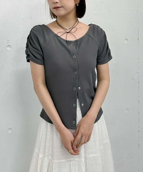 archives（アルシーヴ）の「花柄アソートワッフルカットＴＯＰＳ（Tシャツ/カットソー・レディース・アイボリー/ブラック/グレー/ブルー・MEDIUM）」の18枚目の写真