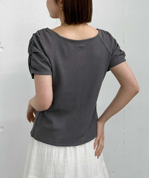 archives（アルシーヴ）の「花柄アソートワッフルカットＴＯＰＳ（Tシャツ/カットソー・レディース・アイボリー/ブラック/グレー/ブルー・MEDIUM）」の19枚目の写真