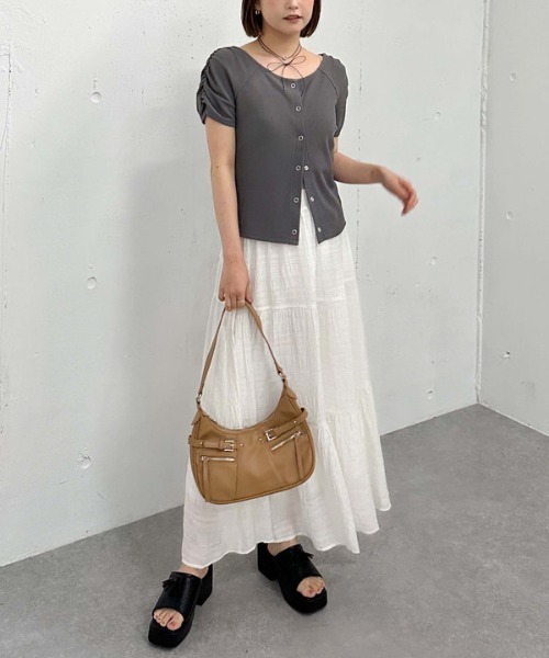 archives（アルシーヴ）の「花柄アソートワッフルカットＴＯＰＳ（Tシャツ/カットソー・レディース・アイボリー/ブラック/グレー/ブルー・MEDIUM）」の21枚目の写真