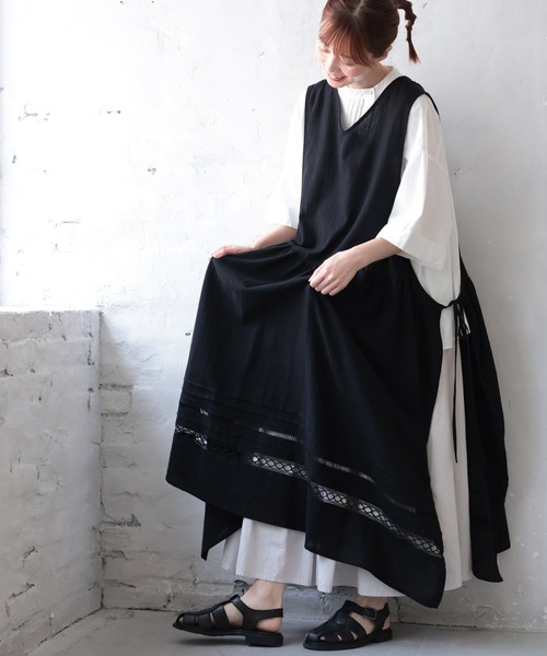 soulberry(ソウルベリー)の「かさねるワンピース(ワンピース・レディース・ブラック・LL~3L/M~L/4L~5L)」の3枚目の写真