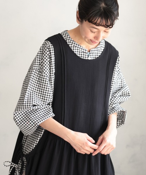 soulberry(ソウルベリー)の「かさねるワンピース(ワンピース・レディース・ブラック・LL~3L/M~L/4L~5L)」の7枚目の写真