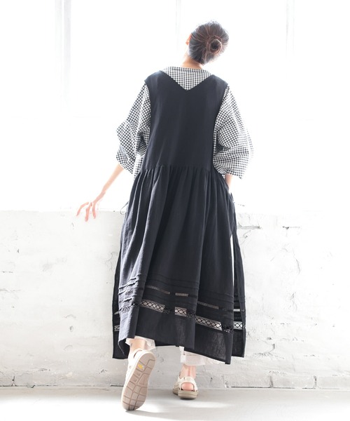 soulberry(ソウルベリー)の「かさねるワンピース(ワンピース・レディース・ブラック・LL~3L/M~L/4L~5L)」の16枚目の写真