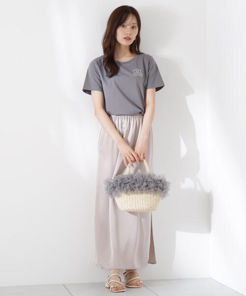 PROPORTION BODY DRESSING（プロポーションボディドレッシング）の「マットサテンスリットスカート / 1215220613（スカート・レディース・ベージュ/ブラウン・MEDIUM/P/S）」の9枚目の写真