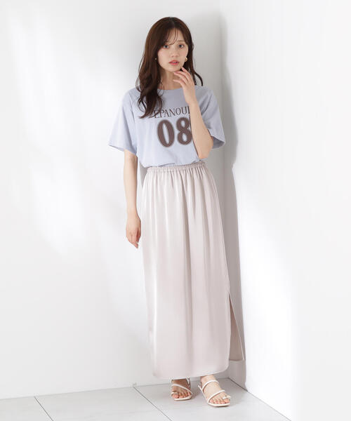 PROPORTION BODY DRESSING（プロポーションボディドレッシング）の「マットサテンスリットスカート / 1215220613（スカート・レディース・ベージュ/ブラウン・MEDIUM/P/S）」の11枚目の写真