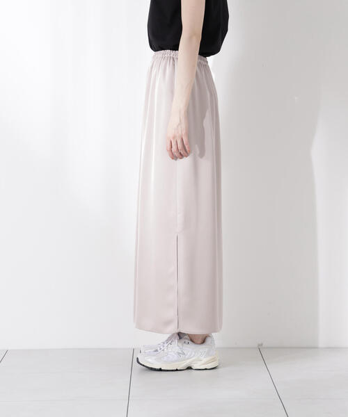 PROPORTION BODY DRESSING（プロポーションボディドレッシング）の「マットサテンスリットスカート / 1215220613（スカート・レディース・ベージュ/ブラウン・MEDIUM/P/S）」の12枚目の写真