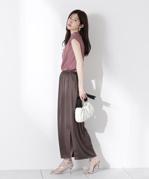 PROPORTION BODY DRESSING（プロポーションボディドレッシング）の「マットサテンスリットスカート / 1215220613（スカート・レディース・ベージュ/ブラウン・MEDIUM/P/S）」の19枚目の写真