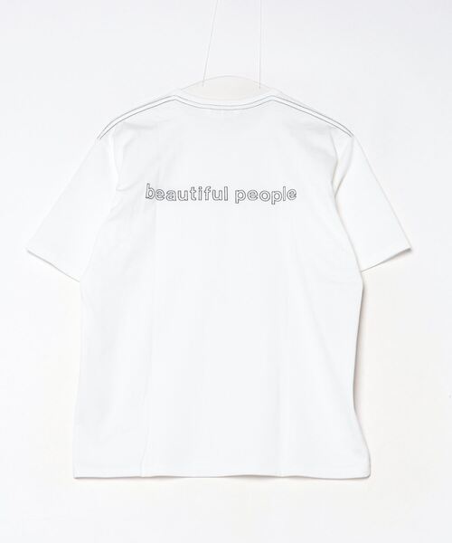 beautiful people（ビューティフルピープル）の「beautiful people/ビューティフルピープル/ 60/3 jersey outline logo T（Tシャツ/カットソー・レディース・ブラック/ホワイト・42/38）」の3枚目の写真