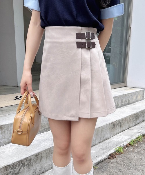 INGNI（イング）の「サイドベルトラッププリーツスカパン（スカート・レディース・ブラック/グレー/ベージュ・FREE）」の5枚目の写真