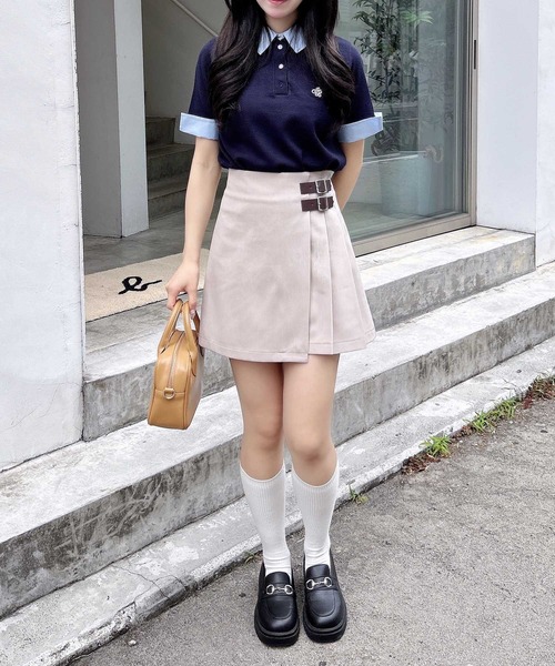 INGNI（イング）の「サイドベルトラッププリーツスカパン（スカート・レディース・ブラック/グレー/ベージュ・FREE）」の7枚目の写真