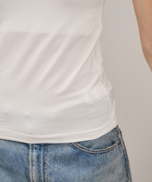 SALON adam et rope'（サロン アダム エ ロペ）の「ストレッチスクエアキャミ（キャミソール・レディース・ブラック/オフホワイト・FREE）」の13枚目の写真