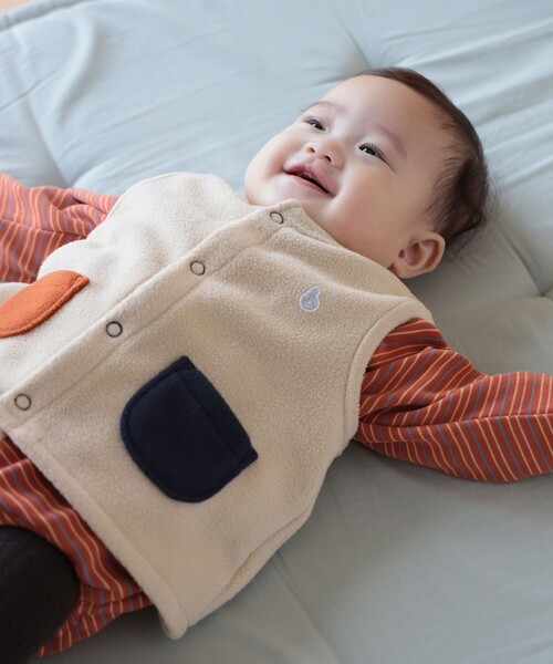 こども ビームス(コドモビームス)の「ベビー フリース ベスト 2025FW(70~80cm)(ベスト・キッズ・ネイビー/ホワイト系その他5/ブラウン・80/70)」の7枚目の写真