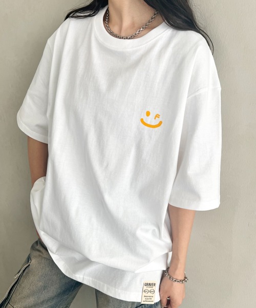 [GRAVER]韓国人気★2-PACK DRAWING SMILE LOGO SHORT SLEEVE TEE セール】【日本未発売】GRAVER(グレーバー)/スマイル ワン