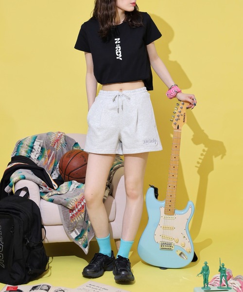 NERDY(ノルディ)の「カーシブロゴショーツ(その他パンツ・レディース・ホワイト/グレー/ブルー/ピンク・S/SS/M)」の9枚目の写真
