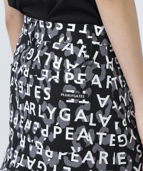 PEARLY GATES - お値下げしました！パーリーゲイツヒョウ柄シリーズひざ丈スカート PEARLY GATES】Nyストレッチドビースカート ＜ロゴヒョウ柄