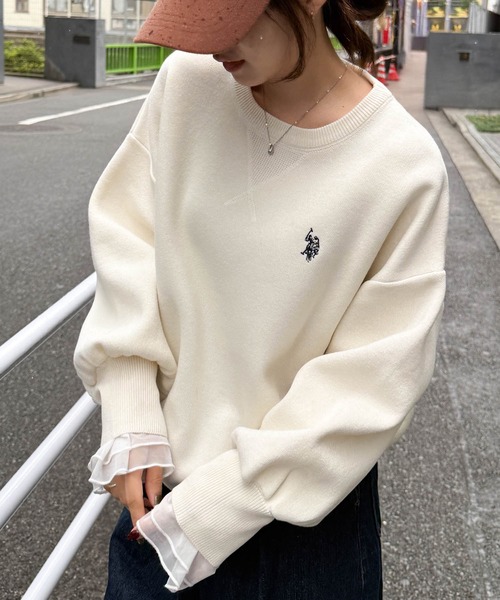 U.S. POLO ASSN.(ユーエスポロアッスン)の「RANAN/solleim別注【U.S.POLO ASSN.】刺繍スウェットライクニット(ニット/セーター・レディース・アイボリー/ブラック/グレー・M/L/LL)」の19枚目の写真