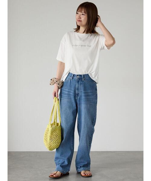 Lugnoncure(ルノンキュール)の「【接触冷感】筆記体ロゴTシャツ(Tシャツ/カットソー・レディース・ブラック/オフホワイト/ベージュ・F)」の22枚目の写真