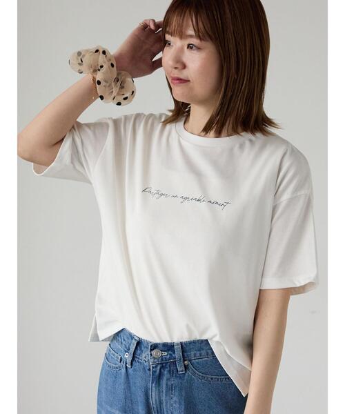 Lugnoncure(ルノンキュール)の「【接触冷感】筆記体ロゴTシャツ(Tシャツ/カットソー・レディース・ブラック/オフホワイト/ベージュ・F)」の16枚目の写真