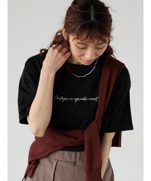 Lugnoncure(ルノンキュール)の「【接触冷感】筆記体ロゴTシャツ(Tシャツ/カットソー・レディース・ブラック/オフホワイト/ベージュ・F)」の19枚目の写真