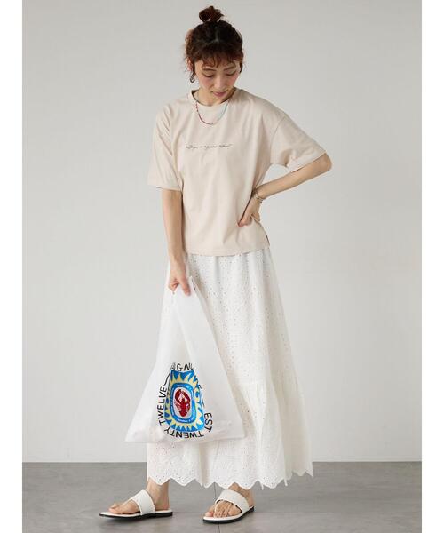 Lugnoncure(ルノンキュール)の「【接触冷感】筆記体ロゴTシャツ(Tシャツ/カットソー・レディース・ブラック/オフホワイト/ベージュ・F)」の9枚目の写真