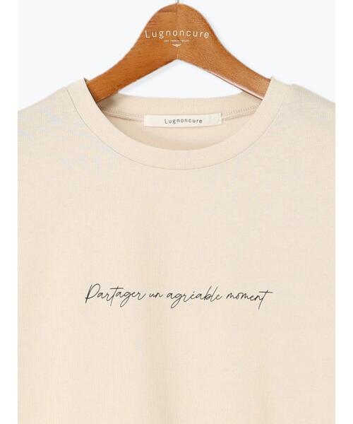 Lugnoncure(ルノンキュール)の「【接触冷感】筆記体ロゴTシャツ(Tシャツ/カットソー・レディース・ブラック/オフホワイト/ベージュ・F)」の4枚目の写真