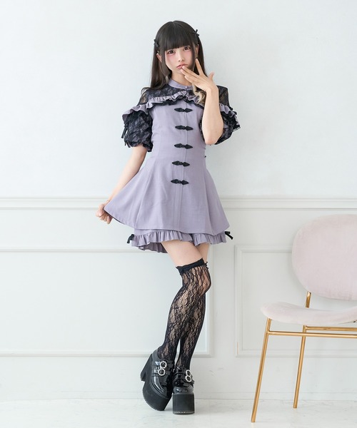 Pal elfy(パルエルフィー)の「チャイナ風コンビネゾン(ワンピース・レディース・ブルー/ピンク/ブラック/パープル・LARGE/フリー)」の13枚目の写真