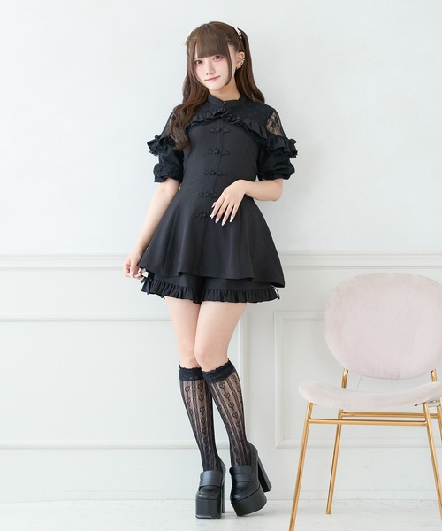Pal elfy(パルエルフィー)の「チャイナ風コンビネゾン(ワンピース・レディース・ブルー/ピンク/ブラック/パープル・LARGE/フリー)」の6枚目の写真