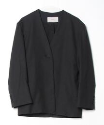 完売品　TODAYFUL ノーカラージャケット ブラック TODAYFUL（トゥデイフル）の「Collerless Twill Jacket（ノー