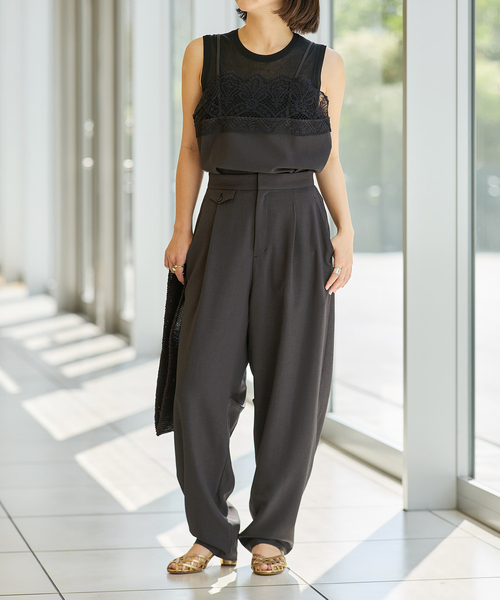 IENA LA BOUCLE（イエナラブークル）の「IENA LA BOUCLE カーブボリュームパンツ（スラックス・レディース・グレー・34/36/38）」の2枚目の写真