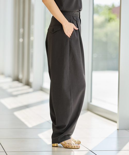 IENA LA BOUCLE（イエナラブークル）の「IENA LA BOUCLE カーブボリュームパンツ（スラックス・レディース・グレー・34/36/38）」の8枚目の写真