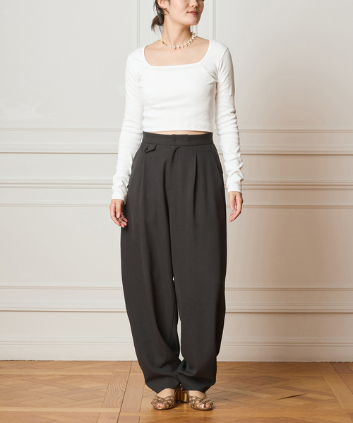 IENA LA BOUCLE（イエナラブークル）の「IENA LA BOUCLE カーブボリュームパンツ（スラックス・レディース・グレー・34/36/38）」の17枚目の写真