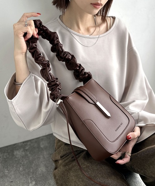 セール】ドロースハンドルフェイクレザーフラップハンドル2Way