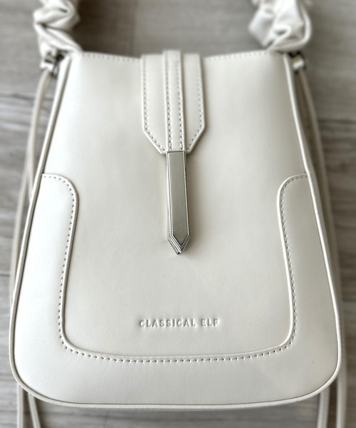 classicalelf（クラシカルエルフ）の「ドロースハンドルフェイクレザーフラップハンドル２Wayショルダーバッグ(ハンドバッグ)（ショルダーバッグ・レディース・ブラック/アイボリー/ブラウン・ONE SIZE）」の10枚目の写真