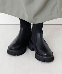 HIMIKO | 【HIMIKO】トラックソールリブニットブーツ/651419(ブーツ)