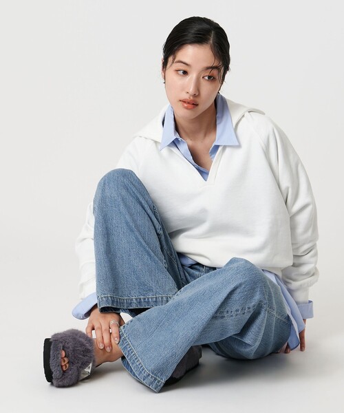 UNITED ARROWS(ユナイテッドアローズ)の「フェイクファークロス ビジュー サンダル(サンダル・レディース・グレー/ブラック・35/36/37/38)」の6枚目の写真