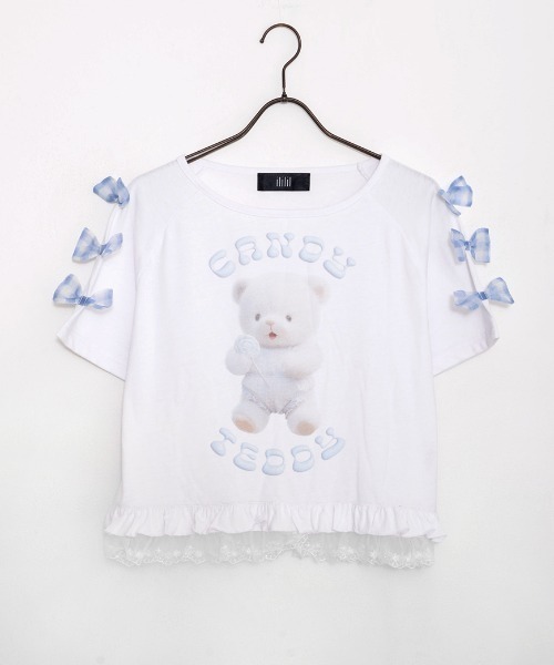 ililil(イルイルイル)の「『ililil/イルイルイル』【クマのエケチェンTシャツ】くまプリント半袖Tシャツ(Tシャツ/カットソー・レディース・ホワイト・FREE)」の12枚目の写真