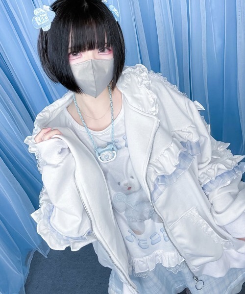 ililil(イルイルイル)の「『ililil/イルイルイル』【クマのエケチェンTシャツ】くまプリント半袖Tシャツ(Tシャツ/カットソー・レディース・ホワイト・FREE)」の21枚目の写真