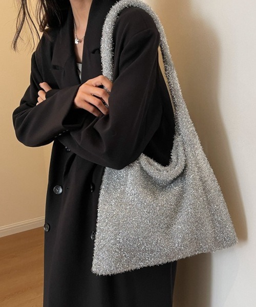 MASHIRO（マシロ）の「【MASHIRO】ラメシャギートートバッグ（トートバッグ・レディース・ゴールド系その他/ブラック/シルバー/ダークグレー・FREE）」の4枚目の写真