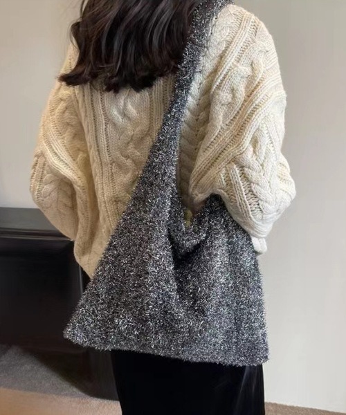 MASHIRO（マシロ）の「【MASHIRO】ラメシャギートートバッグ（トートバッグ・レディース・ゴールド系その他/ブラック/シルバー/ダークグレー・FREE）」の3枚目の写真