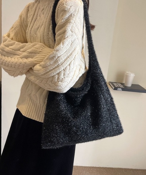 MASHIRO（マシロ）の「【MASHIRO】ラメシャギートートバッグ（トートバッグ・レディース・ゴールド系その他/ブラック/シルバー/ダークグレー・FREE）」の2枚目の写真