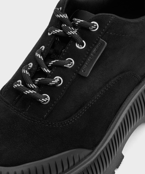 CHARLES & KEITH（チャールズ & キース）の「Darra ダラ フェイクスエードリジッドソールスニーカー（スニーカー・レディース・ベージュ/ブラック系その他2・23.5cm/23cm/22.5cm/25.5cm/25cm/24.5cm）」の8枚目の写真