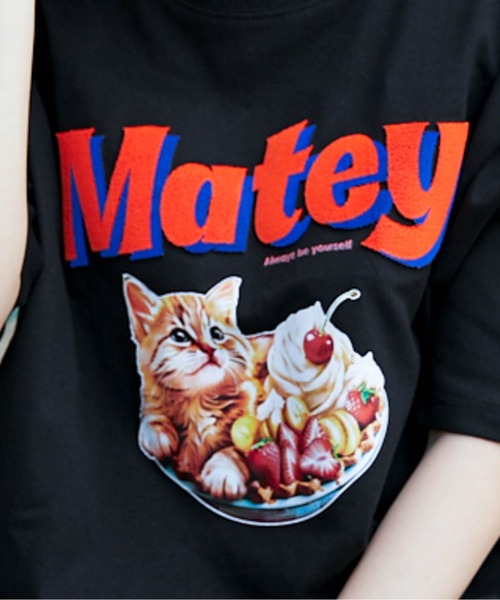 GORGE(ゴージ)の「《ロゴ映え×キャットグラフィック》カジュアルTシャツ(Tシャツ/カットソー・レディース・オフホワイト/ブルー/ブラック・F)」の7枚目の写真
