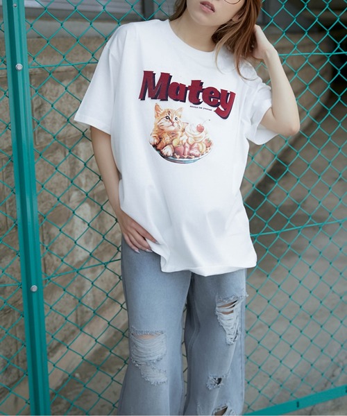 GORGE(ゴージ)の「《ロゴ映え×キャットグラフィック》カジュアルTシャツ(Tシャツ/カットソー・レディース・オフホワイト/ブルー/ブラック・F)」の8枚目の写真